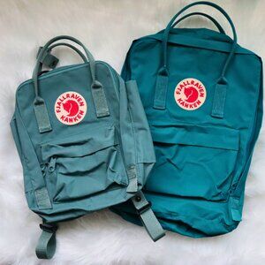Fjallraven Kanken & Kanken Mini — Ocean Green (16L) & Frost Green (7L)